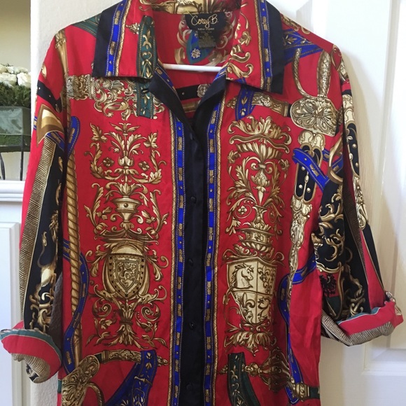 Corey B New York Silk Baroque print shirt - Picture 2 of 5